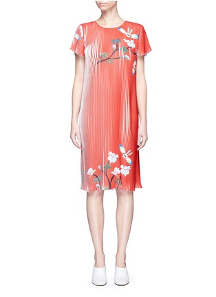 Main View - Click To Enlarge - HELEN LEE - Flying bunny print plissé pleated dress
