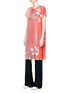 Figure View - Click To Enlarge - HELEN LEE - Flying bunny print plissé pleated dress