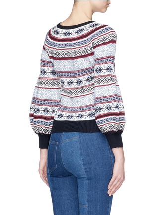 Back View - Click To Enlarge - ALEXANDER MCQUEEN - Fair Isle knit puffed sleeve sweater