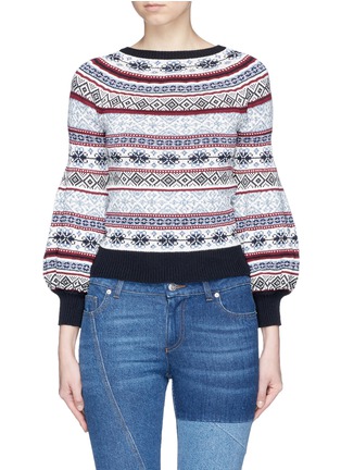Main View - Click To Enlarge - ALEXANDER MCQUEEN - Fair Isle knit puffed sleeve sweater