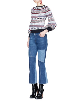Figure View - Click To Enlarge - ALEXANDER MCQUEEN - Fair Isle knit puffed sleeve sweater