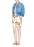 Figure View - Click To Enlarge - - - Ice cream print silk twill pyjama shorts