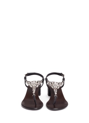 Front View - Click To Enlarge - 73426 - 'Rock 40 Infradito' glass crystal embellished leather thong sandals