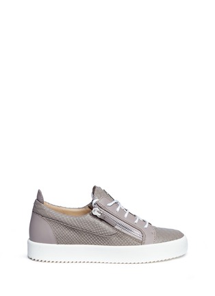 Main View - Click To Enlarge - 73426 - 'MAY LONDON' PYTHON EMBOSSED LEATHER SNEAKERS