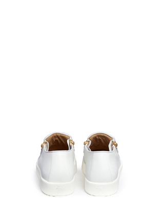 Back View - Click To Enlarge - 73426 - 'Eve' logo double zip leather slip-ons