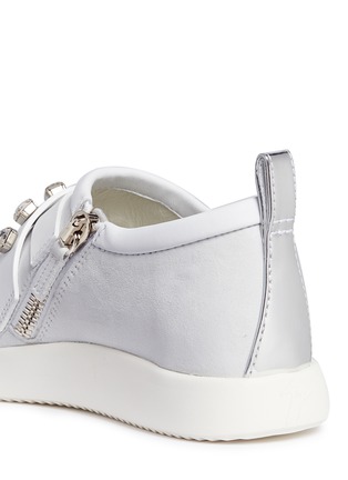 Detail View - Click To Enlarge - 73426 - 'Christie' glass crystal leather and suede sneakers