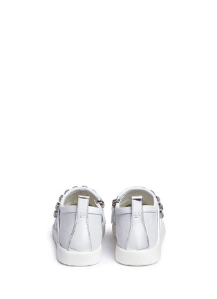 Back View - Click To Enlarge - 73426 - 'Christie' glass crystal leather and suede sneakers