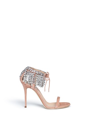 Main View - Click To Enlarge - 73426 - 'Carrie Crystal' fringe suede sandals