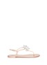 Main View - Click To Enlarge - 73426 - 'Rock 10 Infradito' 3D glass flower leather thong sandals