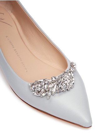 Detail View - Click To Enlarge - 73426 - 'Lucrezia' glass crystal embellished leather flats