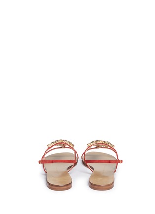 Back View - Click To Enlarge - 73426 - 'Roll 10' glass crystal embellished suede sandals