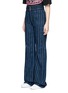 Front View - Click To Enlarge - MARC JACOBS - Distressed stripe high waist jeans