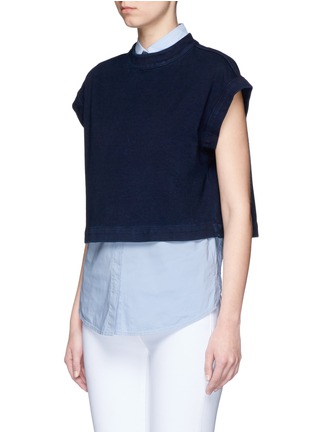 Front View - Click To Enlarge - AG - 'Trapezi' split cropped top