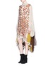 Figure View - Click To Enlarge - CHLOÉ - Knotted frayed trim silk crépon dress