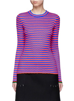 Main View - Click To Enlarge - PROENZA SCHOULER - Irregular stripe silk-cashmere sweater