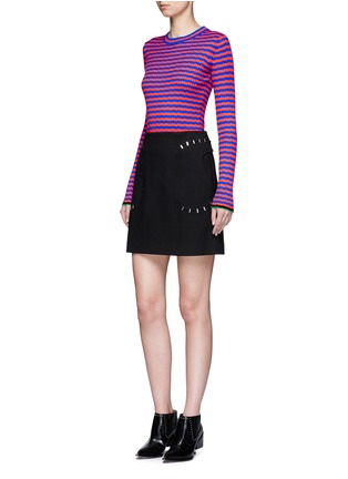Figure View - Click To Enlarge - PROENZA SCHOULER - Irregular stripe silk-cashmere sweater