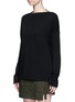 Front View - Click To Enlarge - BASSIKE - Boat neck organic cotton long sleeve T-shirt