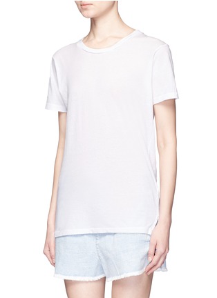 Front View - Click To Enlarge - BASSIKE - Slim vintage neck organic cotton T-shirt