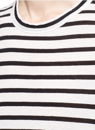 Detail View - Click To Enlarge - BASSIKE - Stripe drawstring hem organic cotton T-shirt