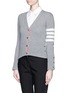 Front View - Click To Enlarge - THOM BROWNE  - Intarsia stripe cashmere cardigan