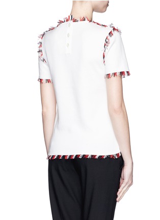 Back View - Click To Enlarge - THOM BROWNE  - Frayed trim cotton knit T-shirt