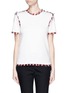 Main View - Click To Enlarge - THOM BROWNE  - Frayed trim cotton knit T-shirt
