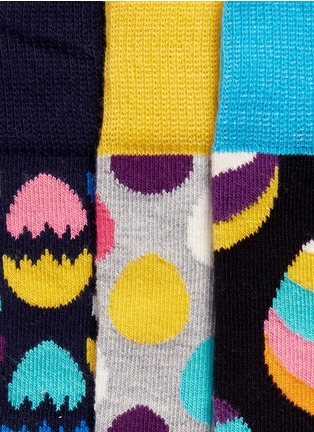 Detail View - Click To Enlarge - HAPPY SOCKS - Easter egg socks 3-pair pack