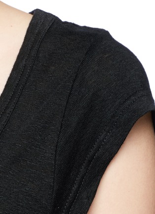 Detail View - Click To Enlarge - ISABEL MARANT ÉTOILE - Cap sleeve linen jersey T-shirt
