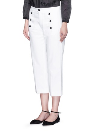 Front View - Click To Enlarge - ISABEL MARANT ÉTOILE - Contrast button cotton twill capri pants
