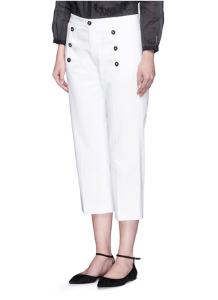 Front View - Click To Enlarge - ISABEL MARANT ÉTOILE - Contrast button cotton twill capri pants
