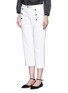 Front View - Click To Enlarge - ISABEL MARANT ÉTOILE - Contrast button cotton twill capri pants