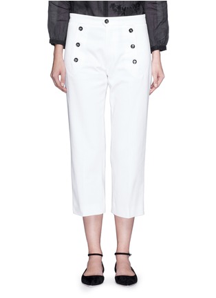 Main View - Click To Enlarge - ISABEL MARANT ÉTOILE - Contrast button cotton twill capri pants