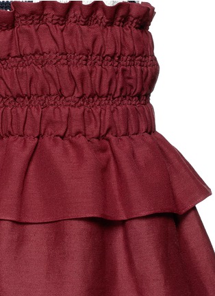 Detail View - Click To Enlarge - ISABEL MARANT ÉTOILE - Linen ruffle mini skirt
