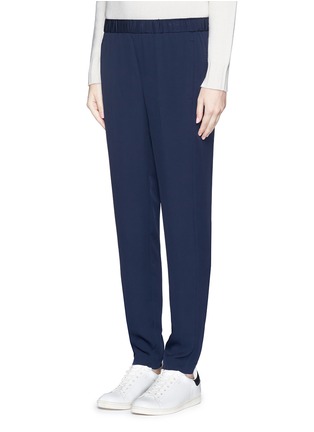 Front View - Click To Enlarge - THEORY - 'Thorene' elastic waist silk georgette pants