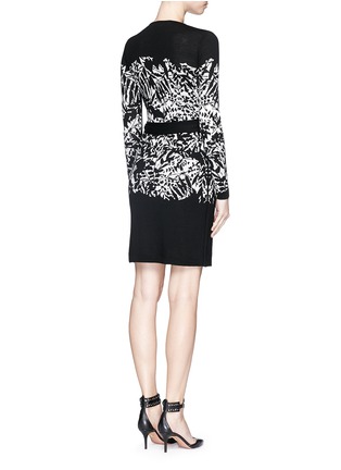 Back View - Click To Enlarge - DIANE VON FURSTENBERG - 'Leandra' forest intarsia wool knit wrap dress