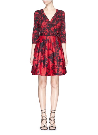 Main View - Click To Enlarge - DIANE VON FURSTENBERG - 'Jewel' floral print wool-silk wrap dress