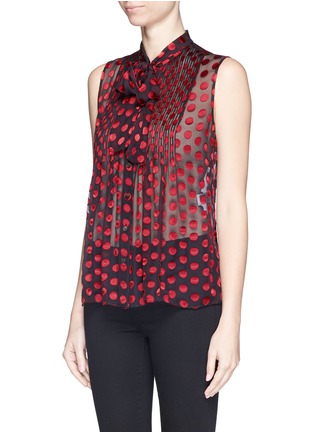 Front View - Click To Enlarge - DIANE VON FURSTENBERG - 'Aidan' polka dot burnout chiffon blouse