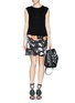 Figure View - Click To Enlarge - 3.1 PHILLIP LIM - Silk cord edge abstract fern print skirt