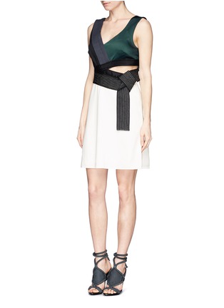 Front View - Click To Enlarge - 3.1 PHILLIP LIM - Judo belt mixed layer dress