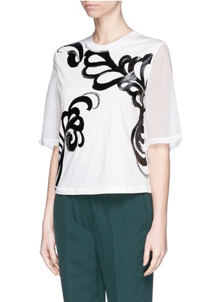Front View - Click To Enlarge - 3.1 PHILLIP LIM - Fern foil print cropped T-shirt