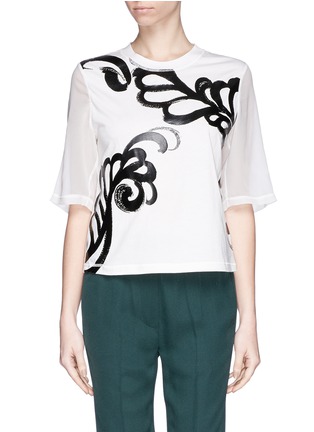 Main View - Click To Enlarge - 3.1 PHILLIP LIM - Fern foil print cropped T-shirt
