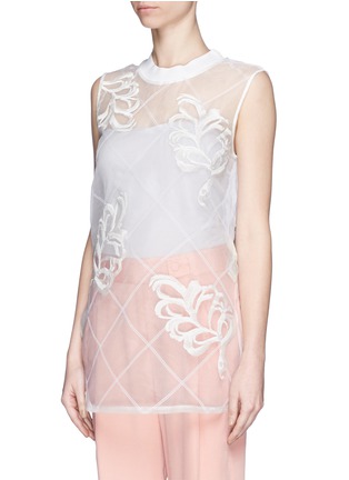 Front View - Click To Enlarge - 3.1 PHILLIP LIM - Fern embroidery organza gauze tank top