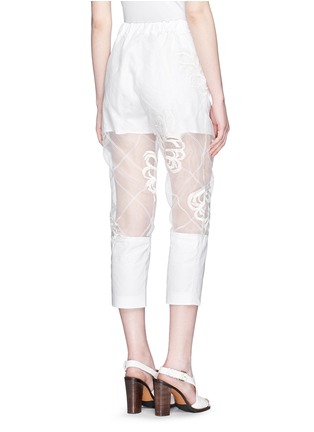 Back View - Click To Enlarge - 3.1 PHILLIP LIM - Fern embroidery gauze panel cropped pants