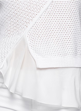Detail View - Click To Enlarge - 3.1 PHILLIP LIM - Silk hem mixed knit sleeveless sweater