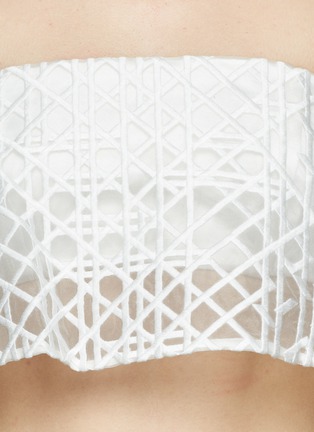 Detail View - Click To Enlarge - 3.1 PHILLIP LIM - Caning embroidery organza bandeau top