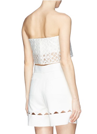 Back View - Click To Enlarge - 3.1 PHILLIP LIM - Caning embroidery organza bandeau top