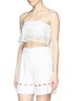 Front View - Click To Enlarge - 3.1 PHILLIP LIM - Caning embroidery organza bandeau top