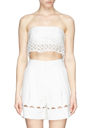 Main View - Click To Enlarge - 3.1 PHILLIP LIM - Caning embroidery organza bandeau top