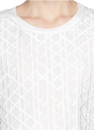 Detail View - Click To Enlarge - 3.1 PHILLIP LIM - Line embroidery silk crepe top