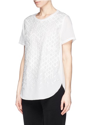 Front View - Click To Enlarge - 3.1 PHILLIP LIM - Line embroidery silk crepe top